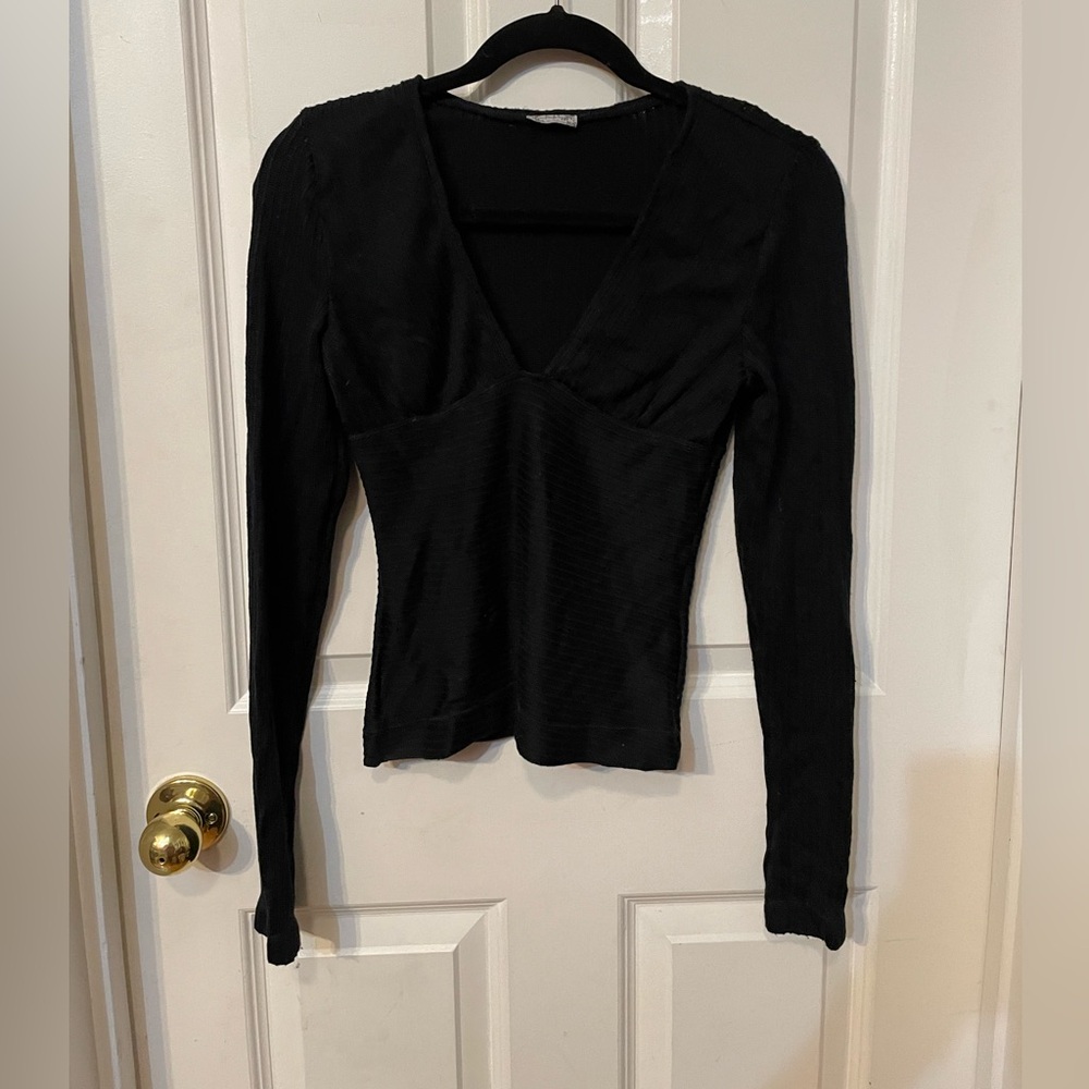 Free people black sweater top size medium